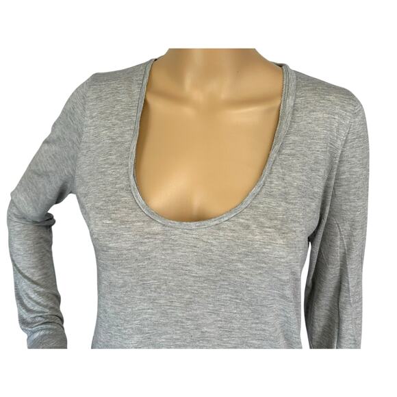 J. Crew Prima Jersey Cotton Drapey Top Gray Long Sleeve B4720 Size S - Picture 7 of 10